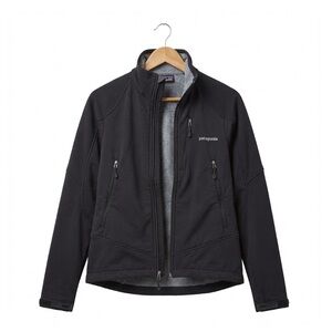 PATAGONIA Adze Softshell Jacket Women's S Black Windproof Fleece Lined Hiking